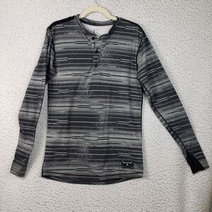 Burton Baselayer Shirt Mens S Gray Merino Wool Blend Long Sleeve Performance